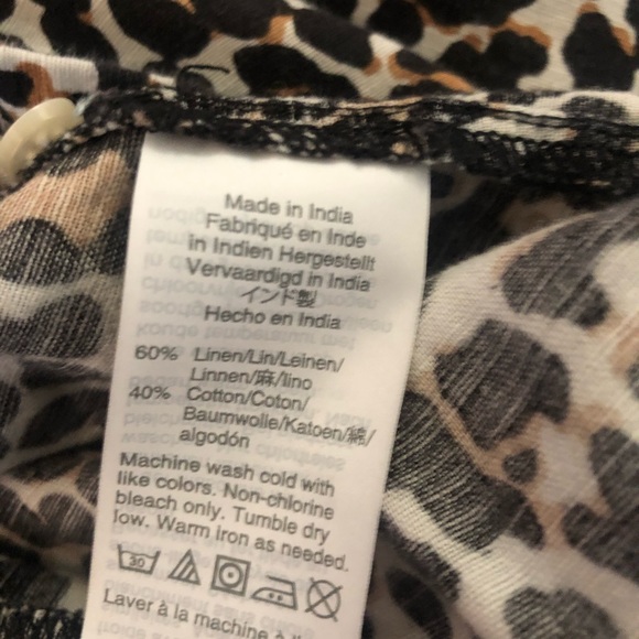 Linen Blend Leopard Print Button Up - Picture 6 of 9